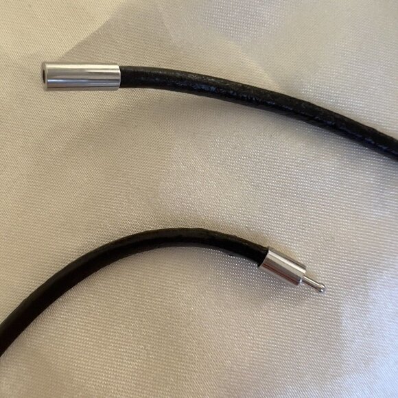 925 Sterling Silver Cross Black ONYX Necklace Leather Gemstone Unisex jewelry - Picture 11 of 16